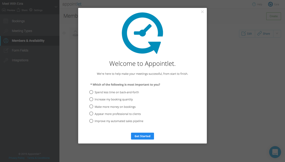 multiple choice modal window made with appcues