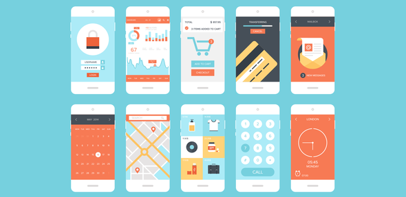 An illustration of multiple different app UIs as example of building diversity into apps through multiple iterations 
