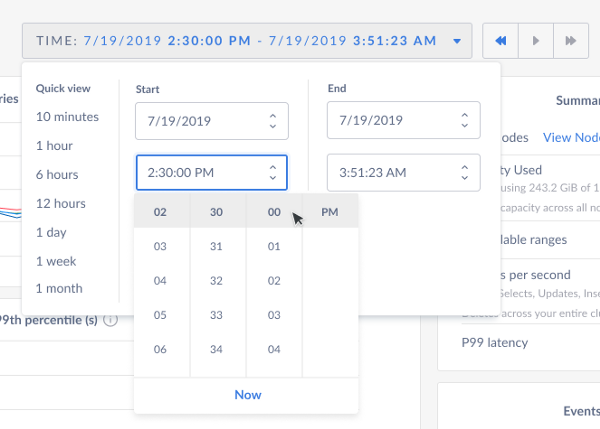 Time selector V1 explorations