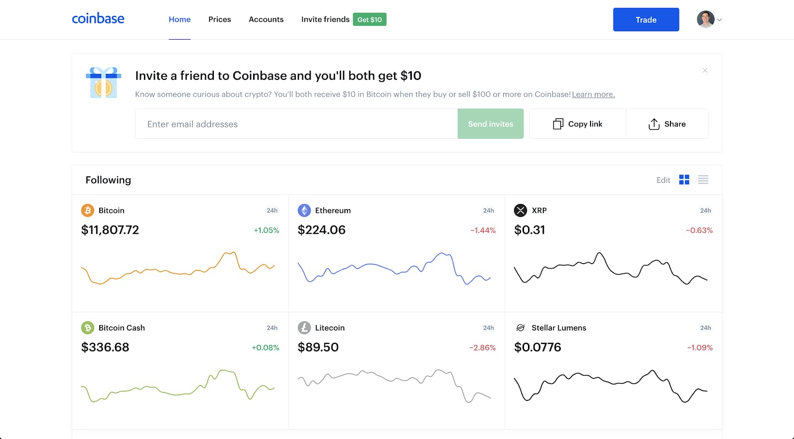 Coinbase uses referral growth hacks