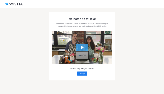 user onboarding welcome video
