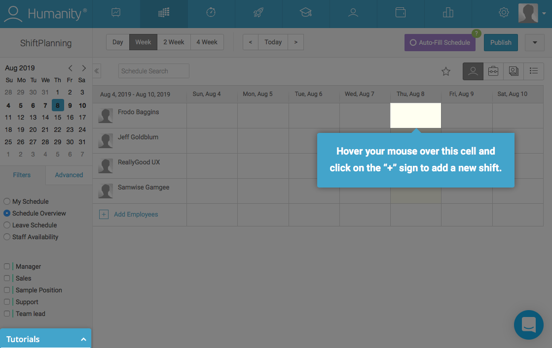 humanity new user onboarding product tour walkthrough tooltip with spotlight