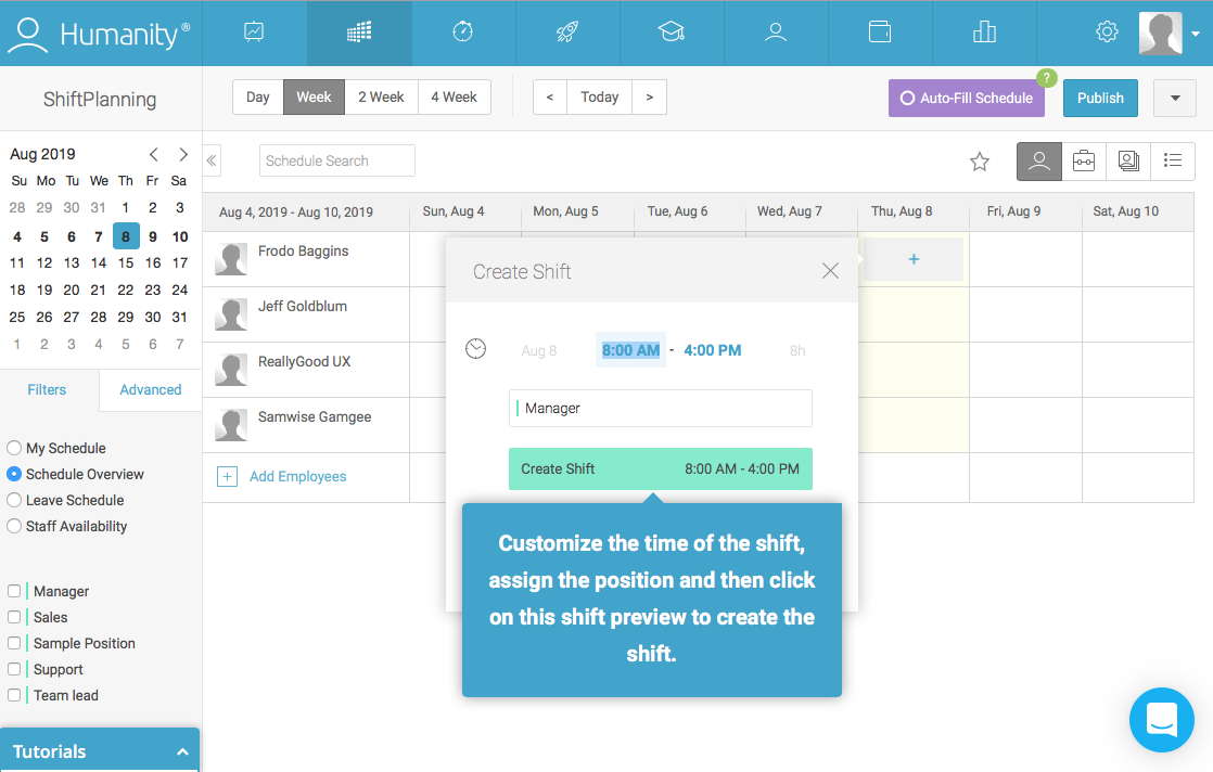 humanity new user onboarding product tour walkthrough tooltip and modal