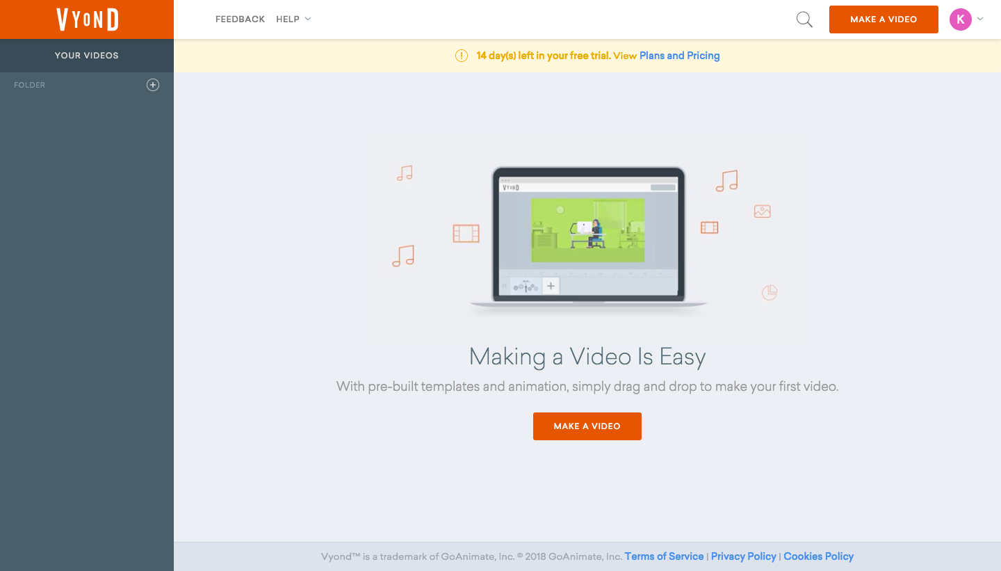 micro conversions add up. This is a screenshot of a video creation app prompting users to make a video to improve retention and engagement. This is an example of optimizing micro conversions 