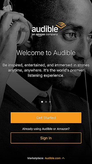 audible mobile onboarding welcome