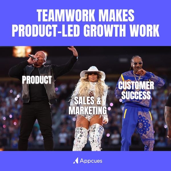 Teamwork makes the product-led growth work meme