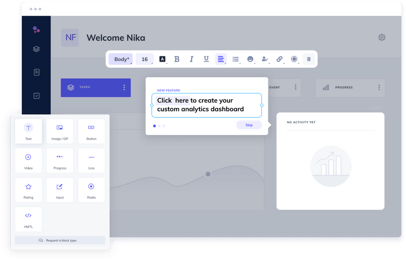 Appcues builder in action