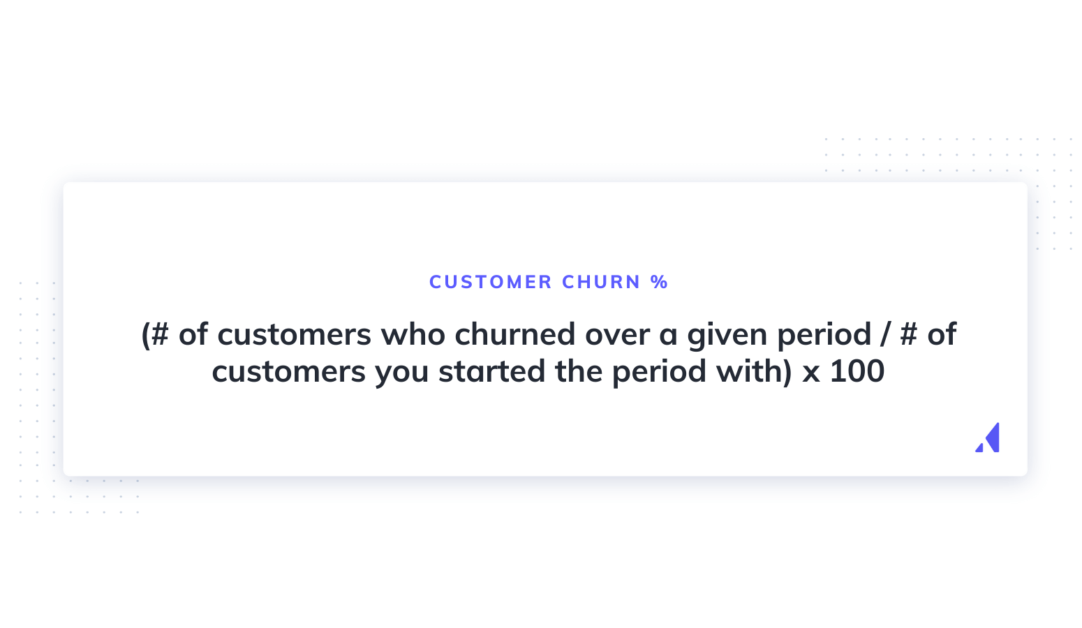 formula for calculating customer churn percentage