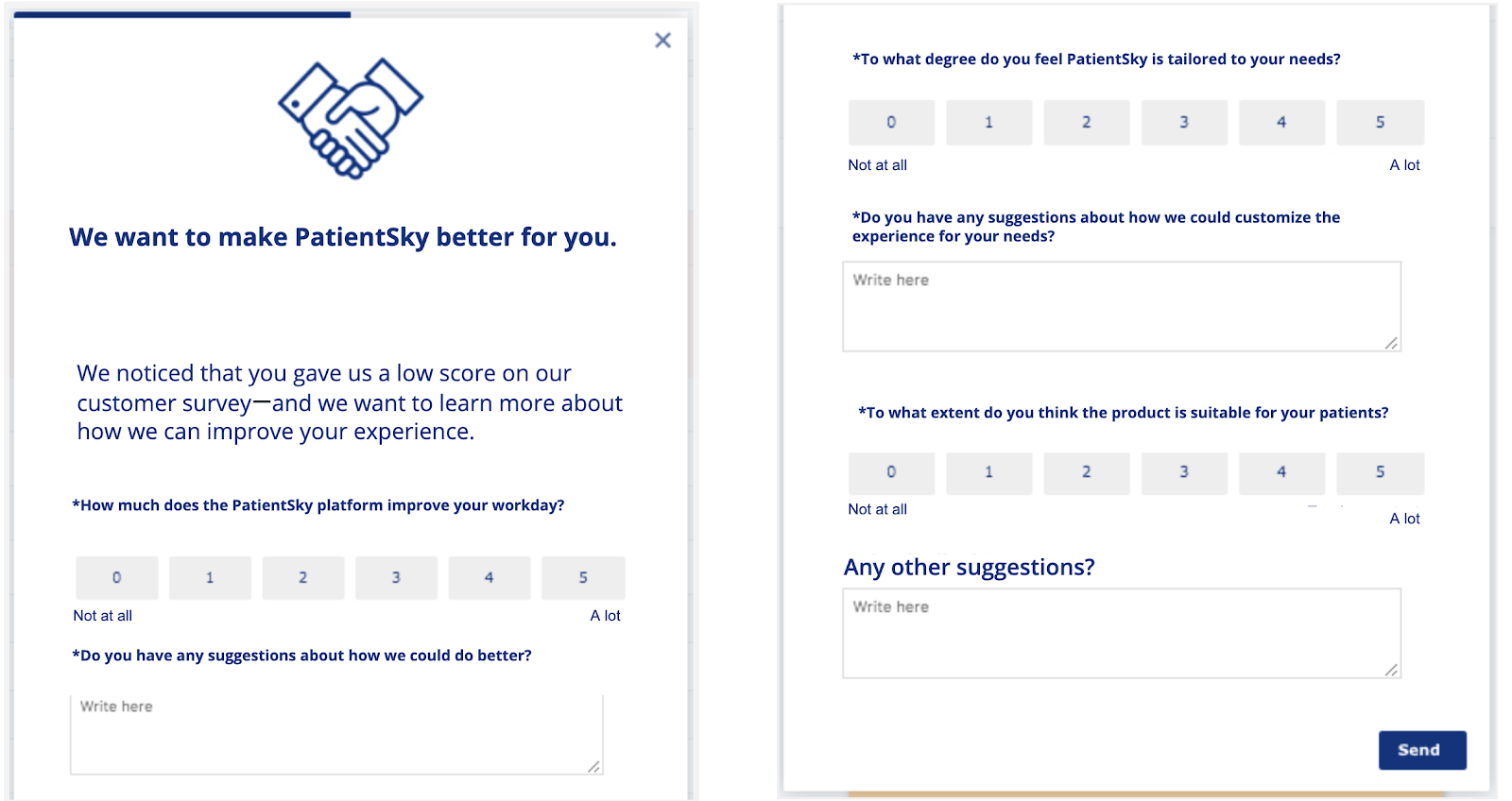 nps detractor follow up survey example made with appcues