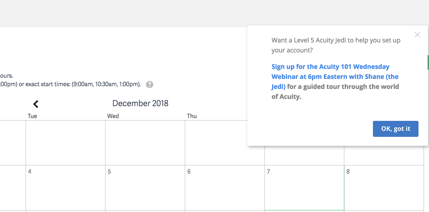 screenshot of slideout in-app webinar announcement. this is an example of in-product marketing 