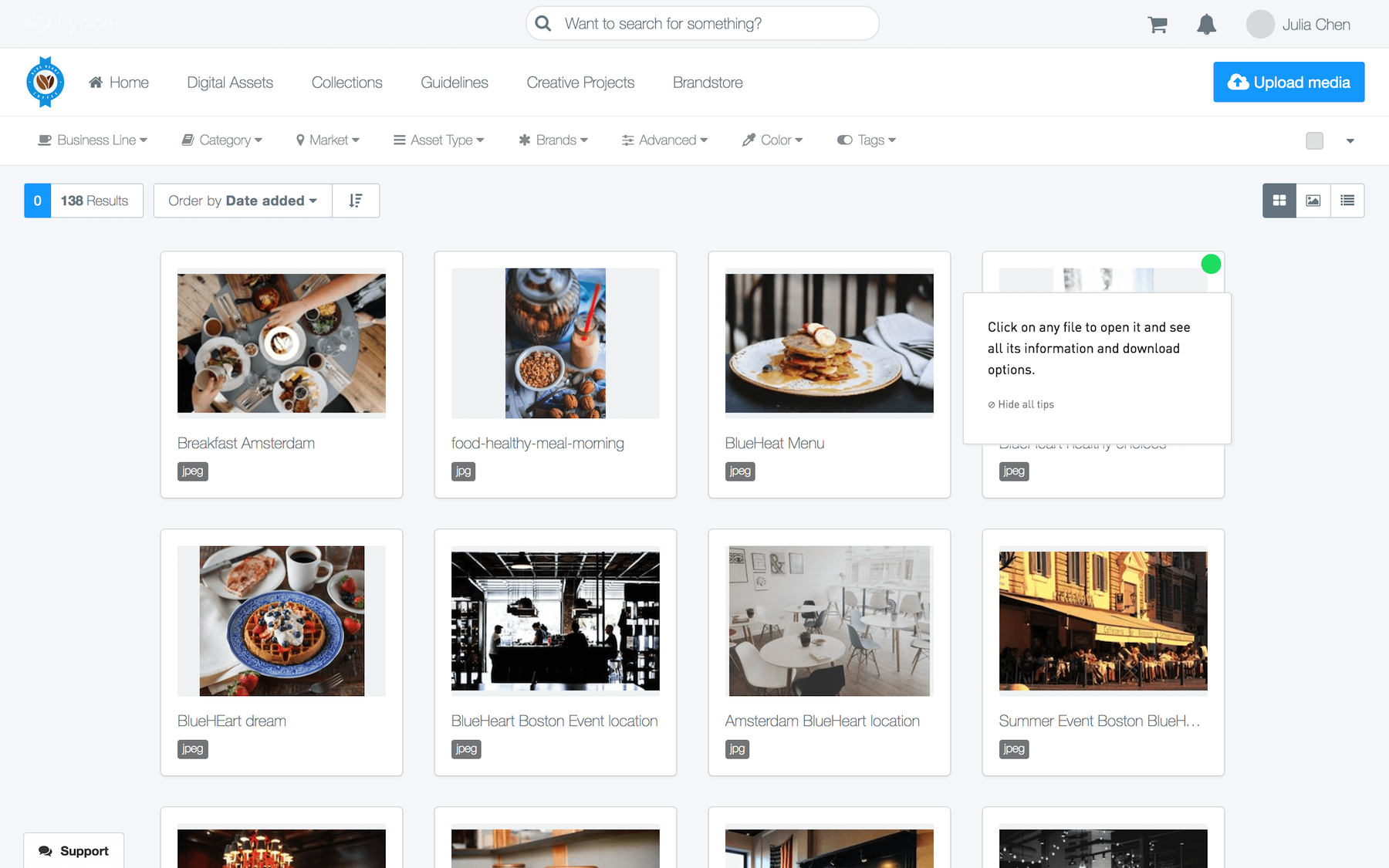 Bynder in-product experience