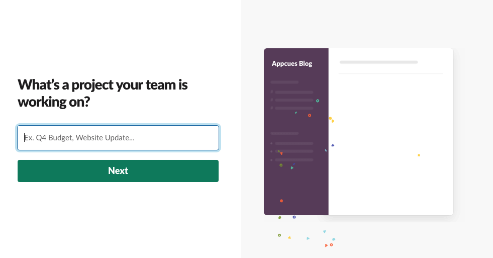 slack new 2019 user onboarding project name account creation step