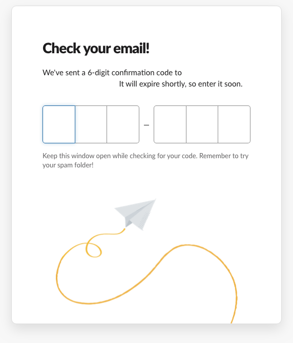 slack new user onboarding in 2019 confirmation code email
