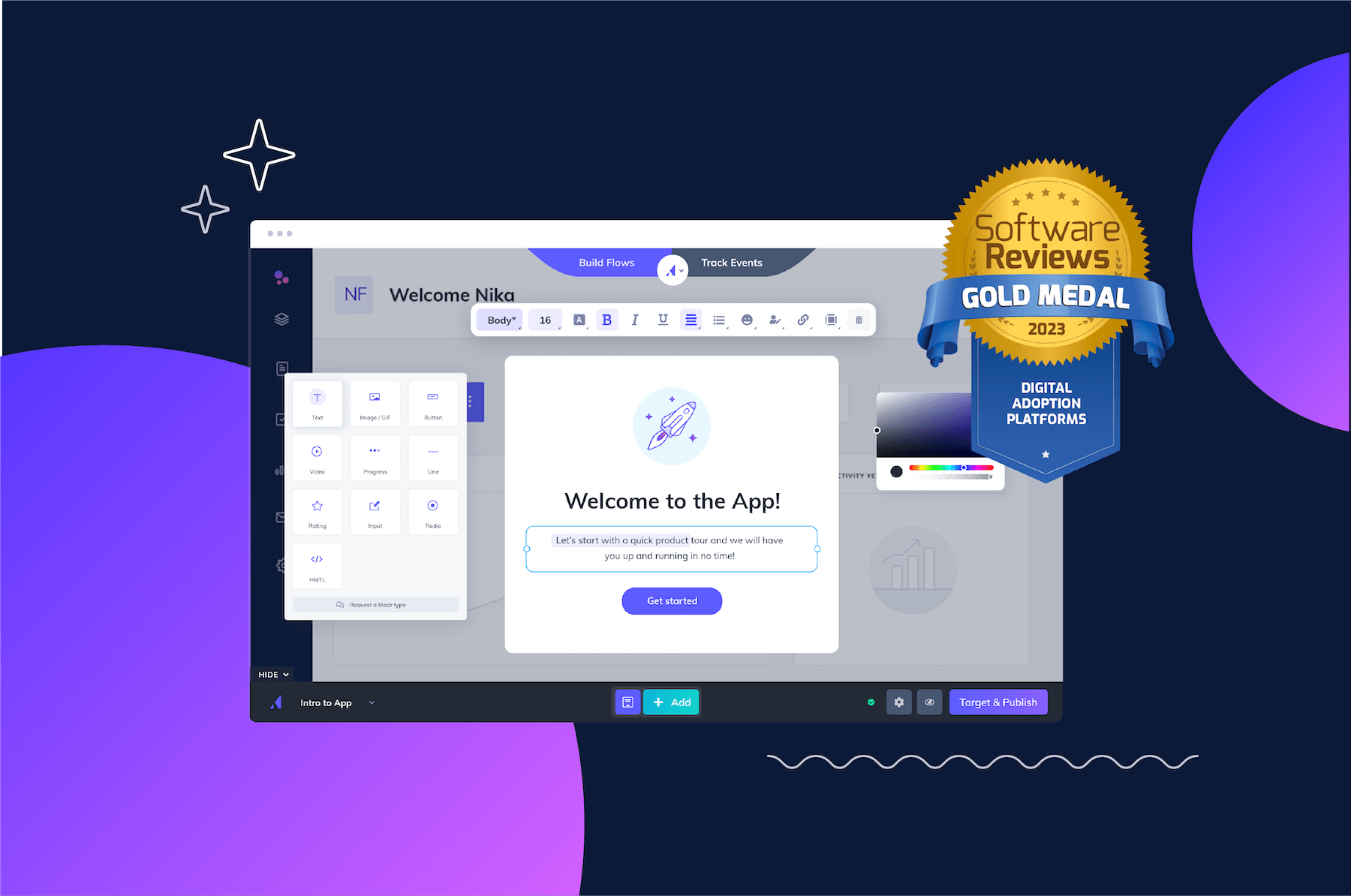 Appcues software reviews gold medal recipient