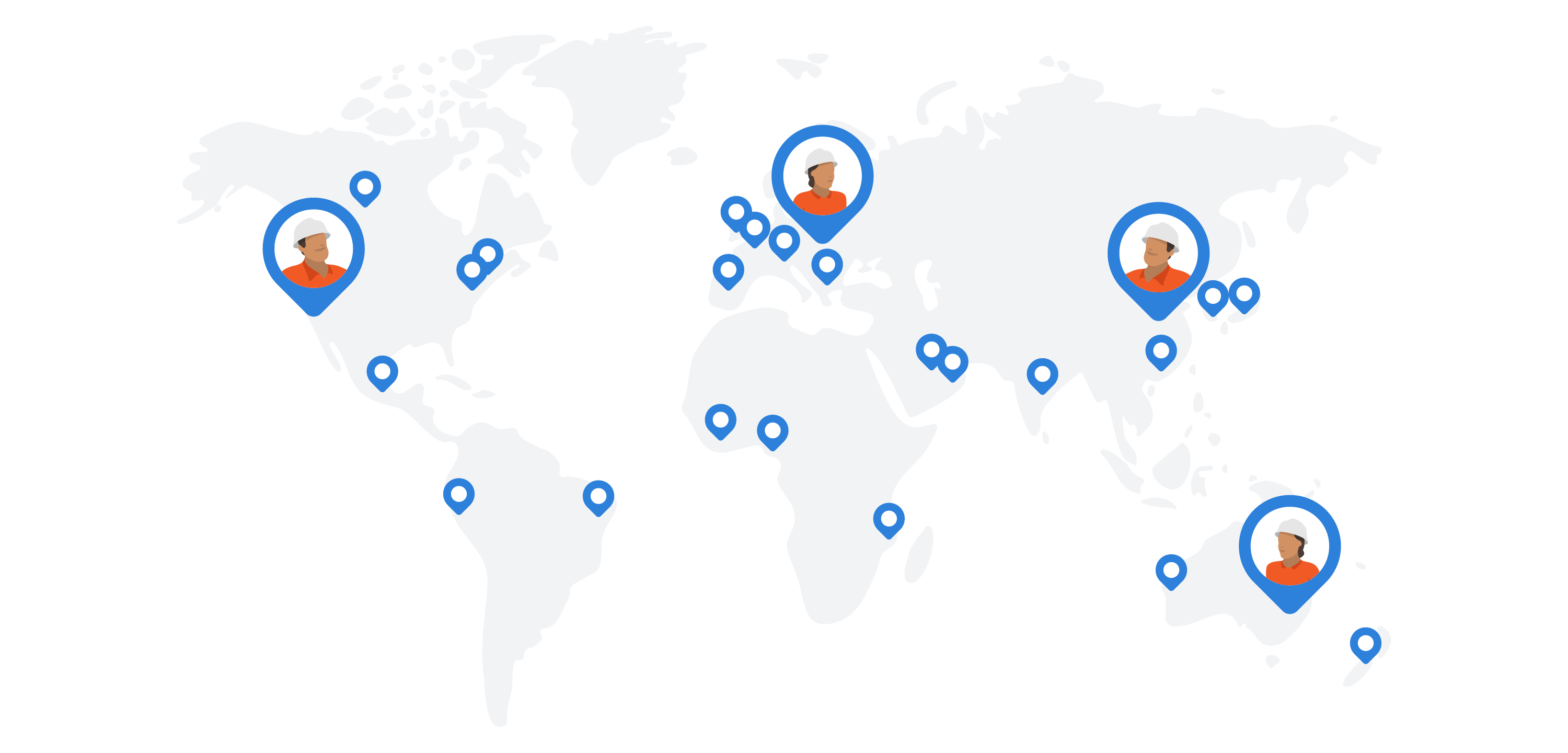 this is an image showing that sitemate is a global company, showing sitemate's locations around the world