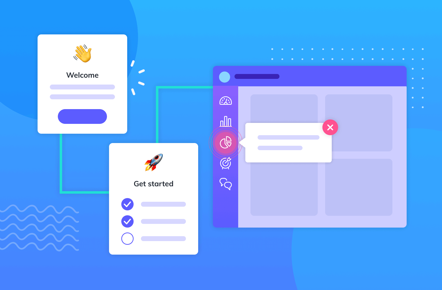user onboarding examples using different UI patterns