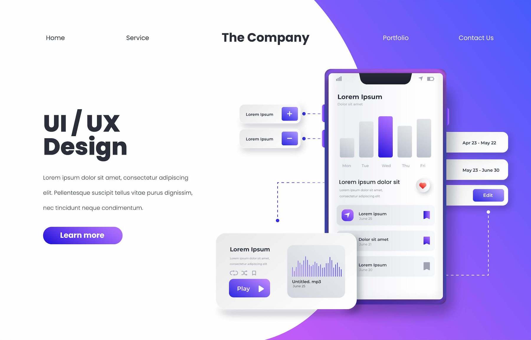 example of a website mockup