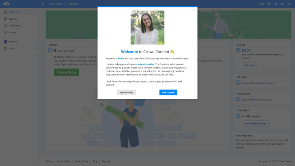 Crowd Content new user survey