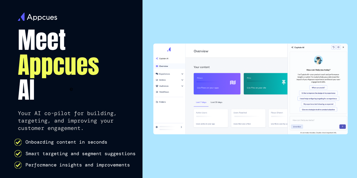 Captain AI in the Appcues platform