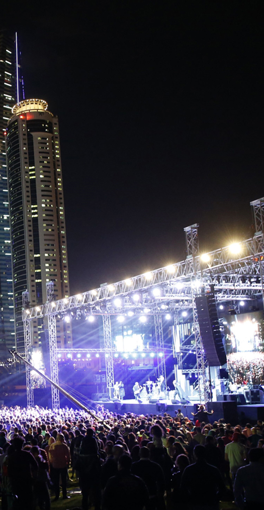 Evening view of Dubai Outsource City from afar