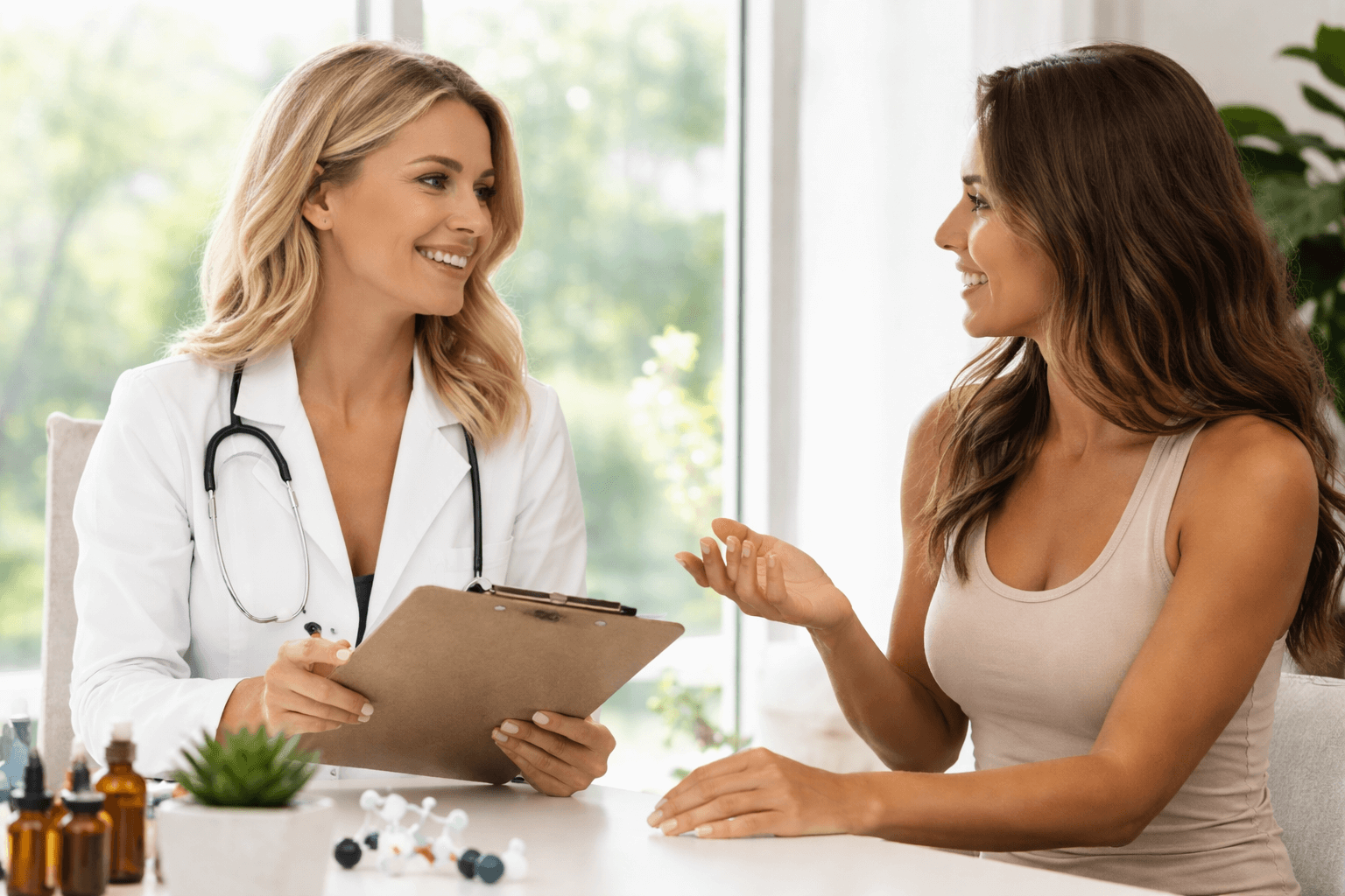 Hormone consultation at Luminex Wellness & Aesthetics in Doral, Florida, focusing on personalized hormone balance and wellness support