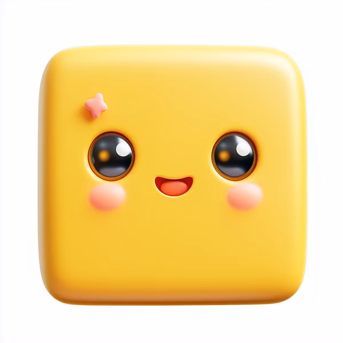 Cheerful Yellow Square Character