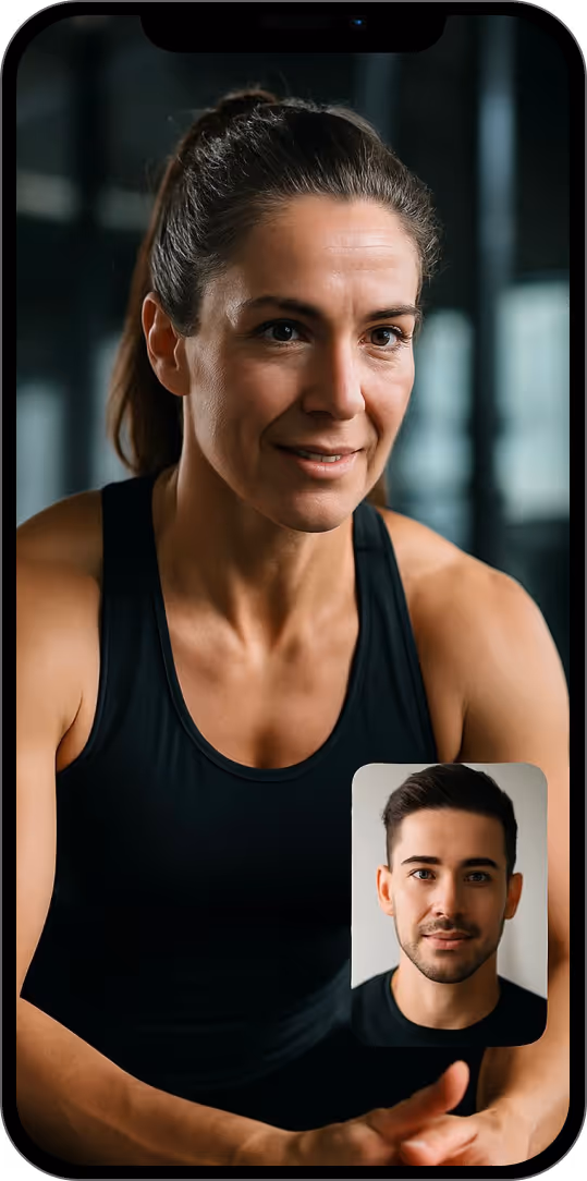 A woman in a black tank top and a man in a black tank top.