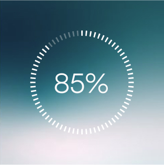Graphic showing 85%