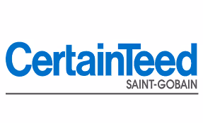 CertainTeed Saint-Gobain logo in blue and white corporate branding