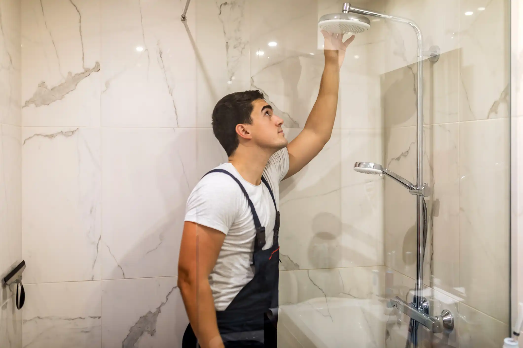 Worker trying to detect the water leak