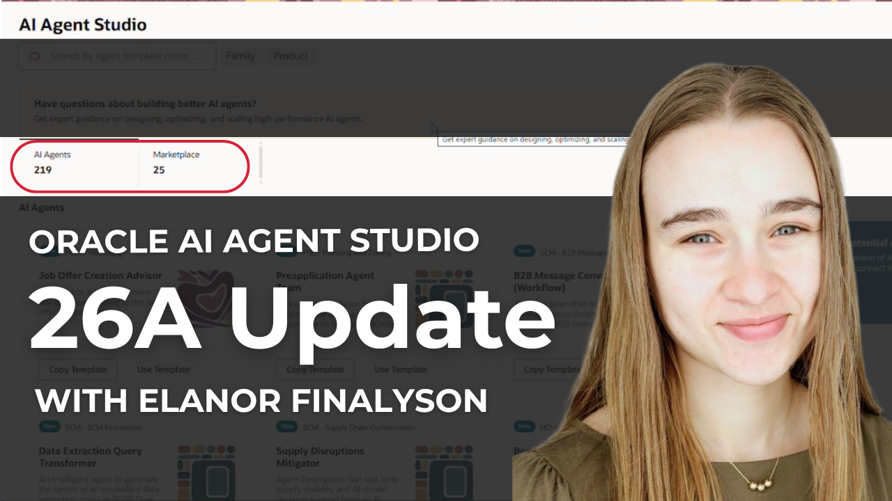 Oracle AI Agent Studio 26A update demo 