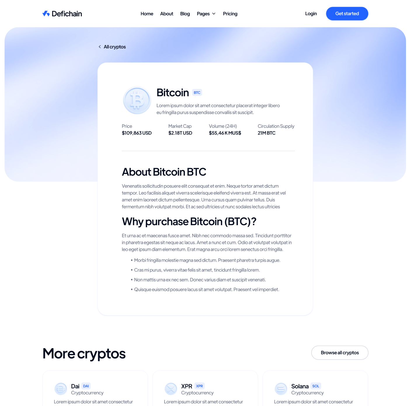 DeFiChain Crypto Single Main Page Crypto Webflow Template | BRIX Template  
