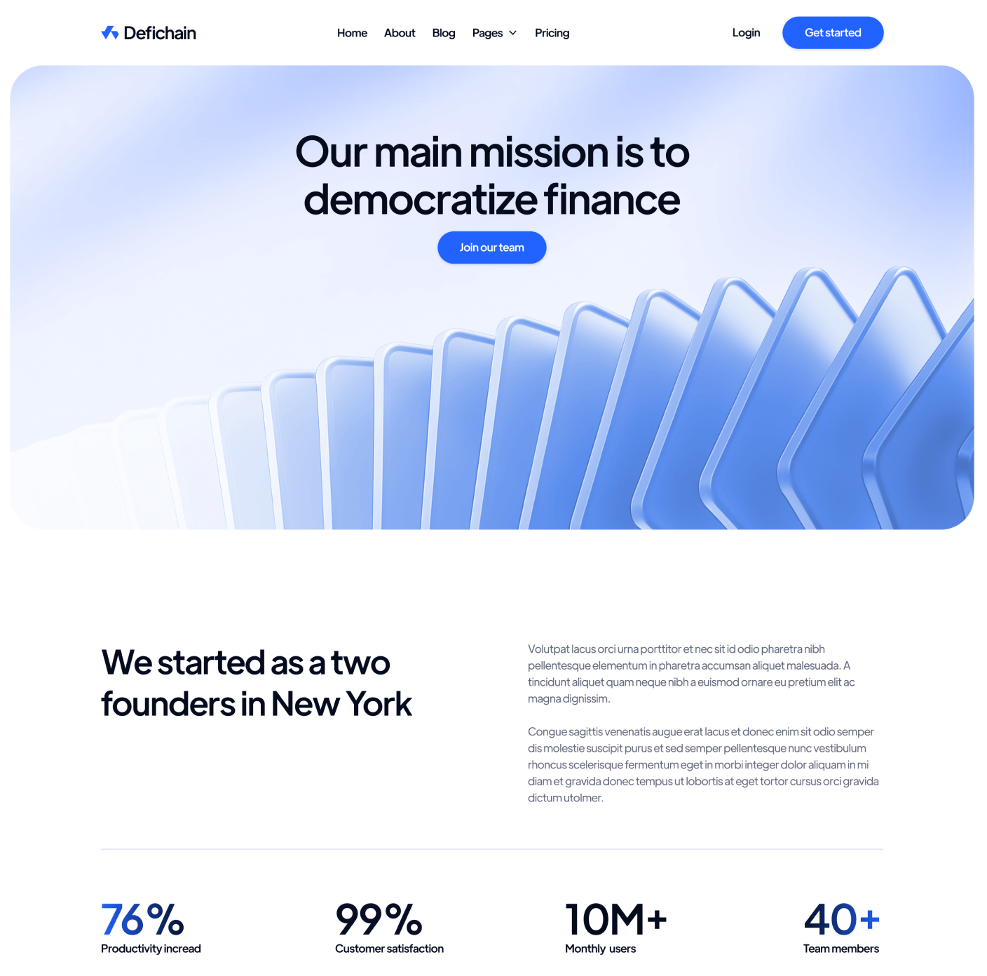 DeFiChain About Main Page Crypto Webflow Template | BRIX Template  
