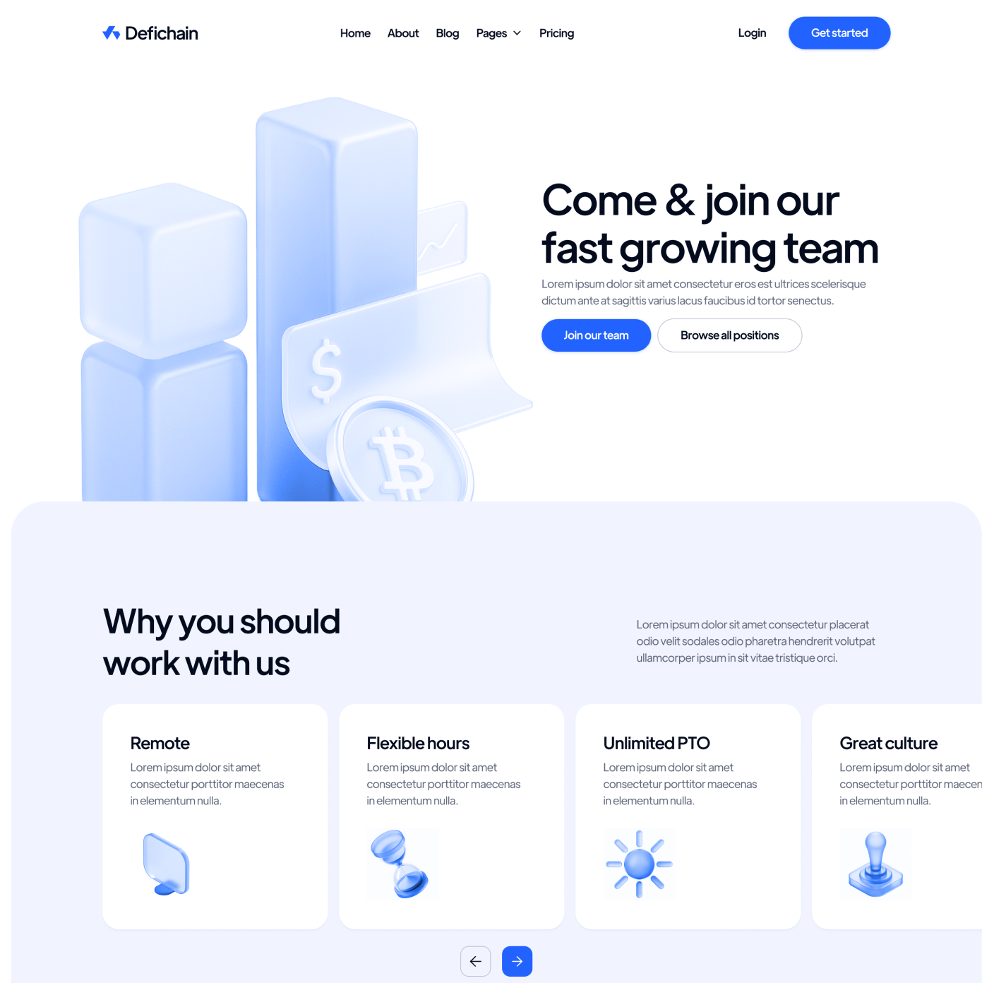 DeFiChain Careers Main Page Crypto Webflow Template | BRIX Template  

