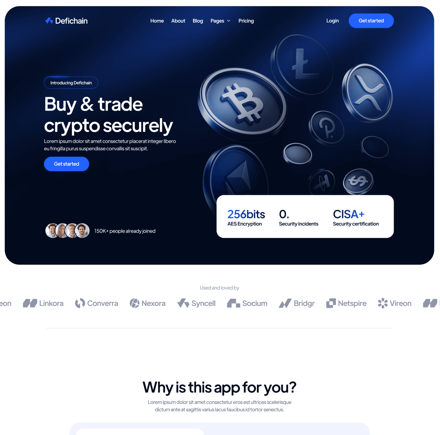 DeFiChain Home V1 Main Page Crypto Webflow Template | BRIX Template  
