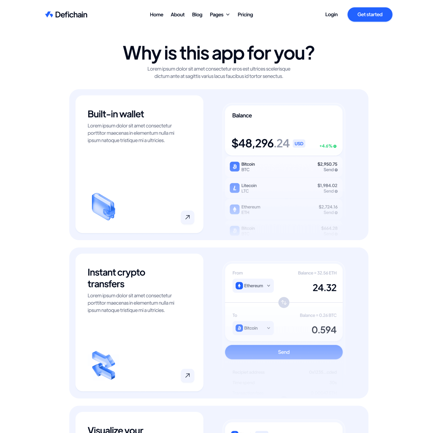 DeFiChain Features Main Page Crypto Webflow Template | BRIX Template  
