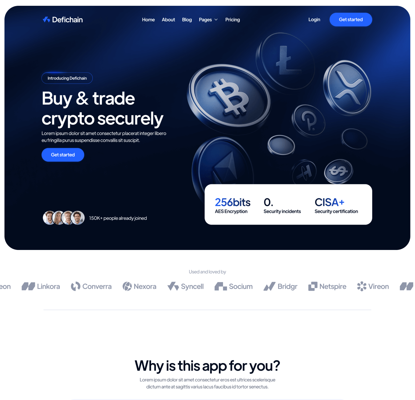 DeFiChain Home V1 Hero Page Crypto Webflow Template | BRIX Template  
