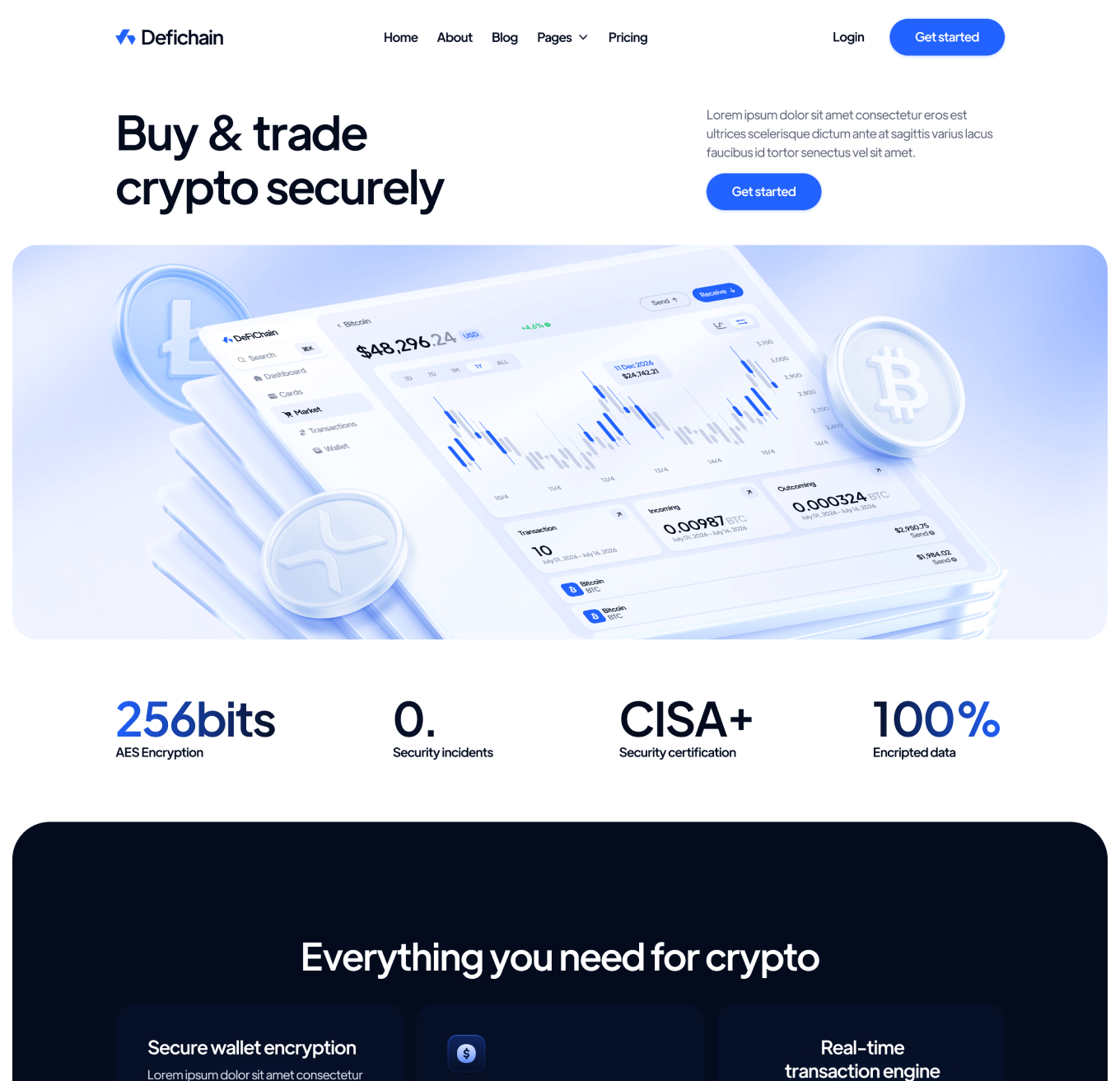 DeFiChain Home V2 Hero Page Crypto Webflow Template | BRIX Template  
