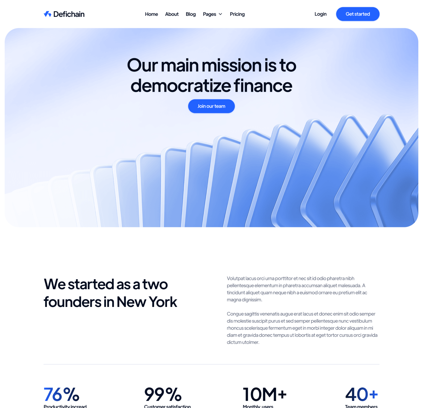 DeFiChain About Hero Page Crypto Webflow Template | BRIX Template  
