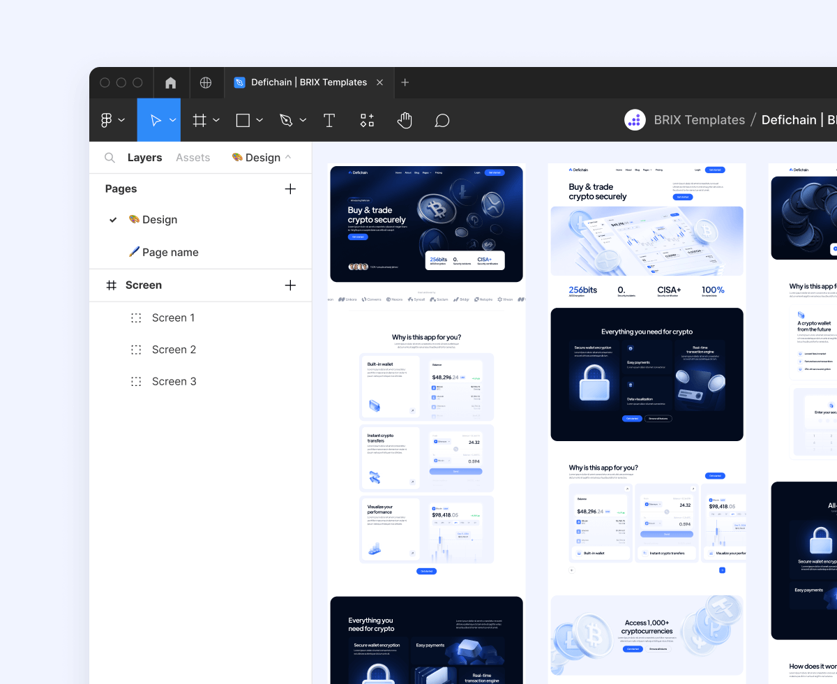 DeFiChain Figma File Included Crypto Webflow Template | BRIX Template
