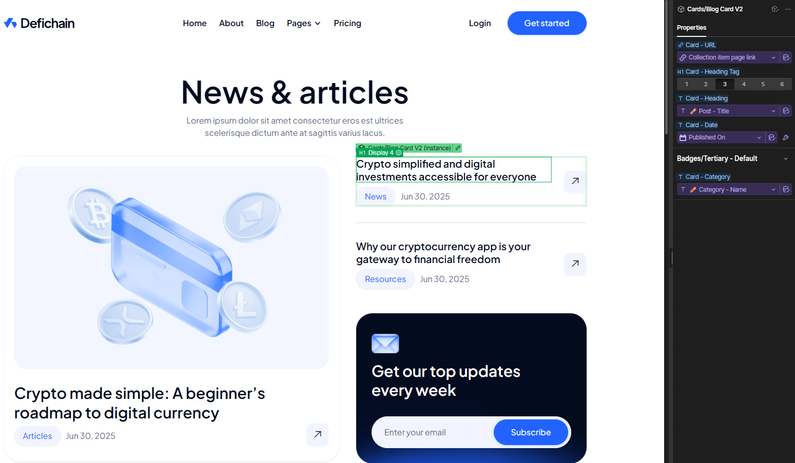 DeFiChain Webflow Template And Ui Kit CMS Content | BRIX Template  
