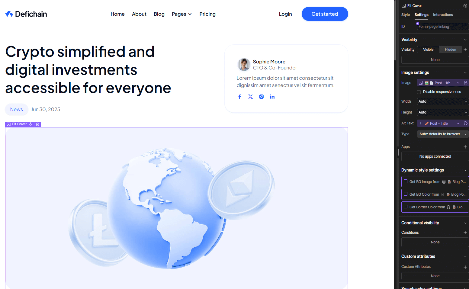 DeFiChain Webflow Template And Ui Kit CMS Page | BRIX Template  
