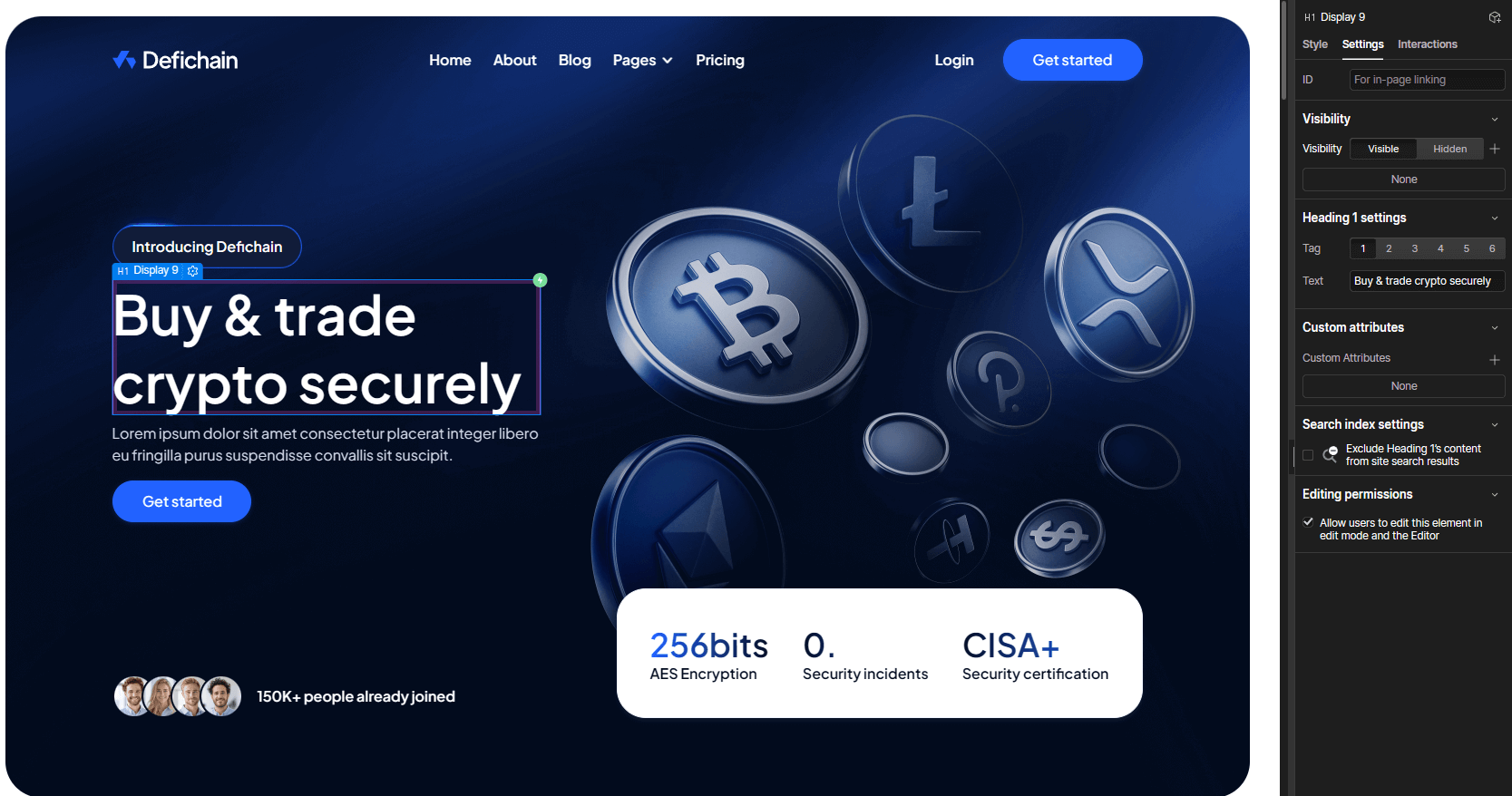 DeFiChain Webflow Template And Ui Kit Static Content | BRIX Template  
