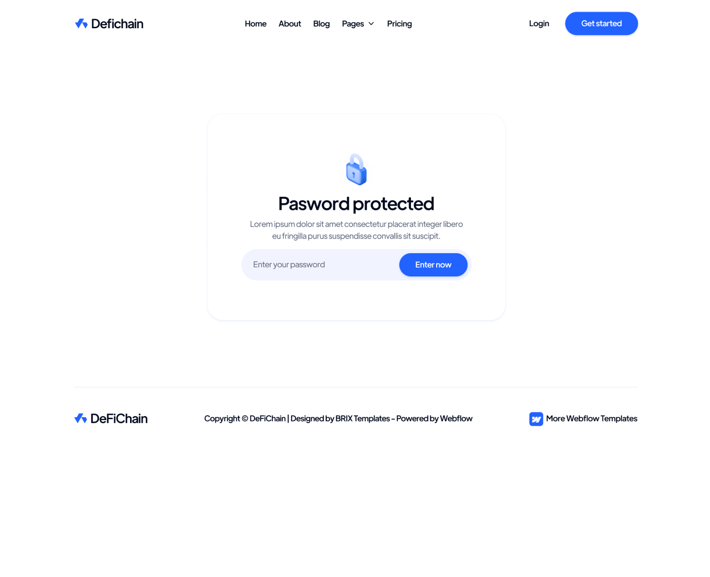 DeFiChain - Password Protected Page - Crypto Webflow Template