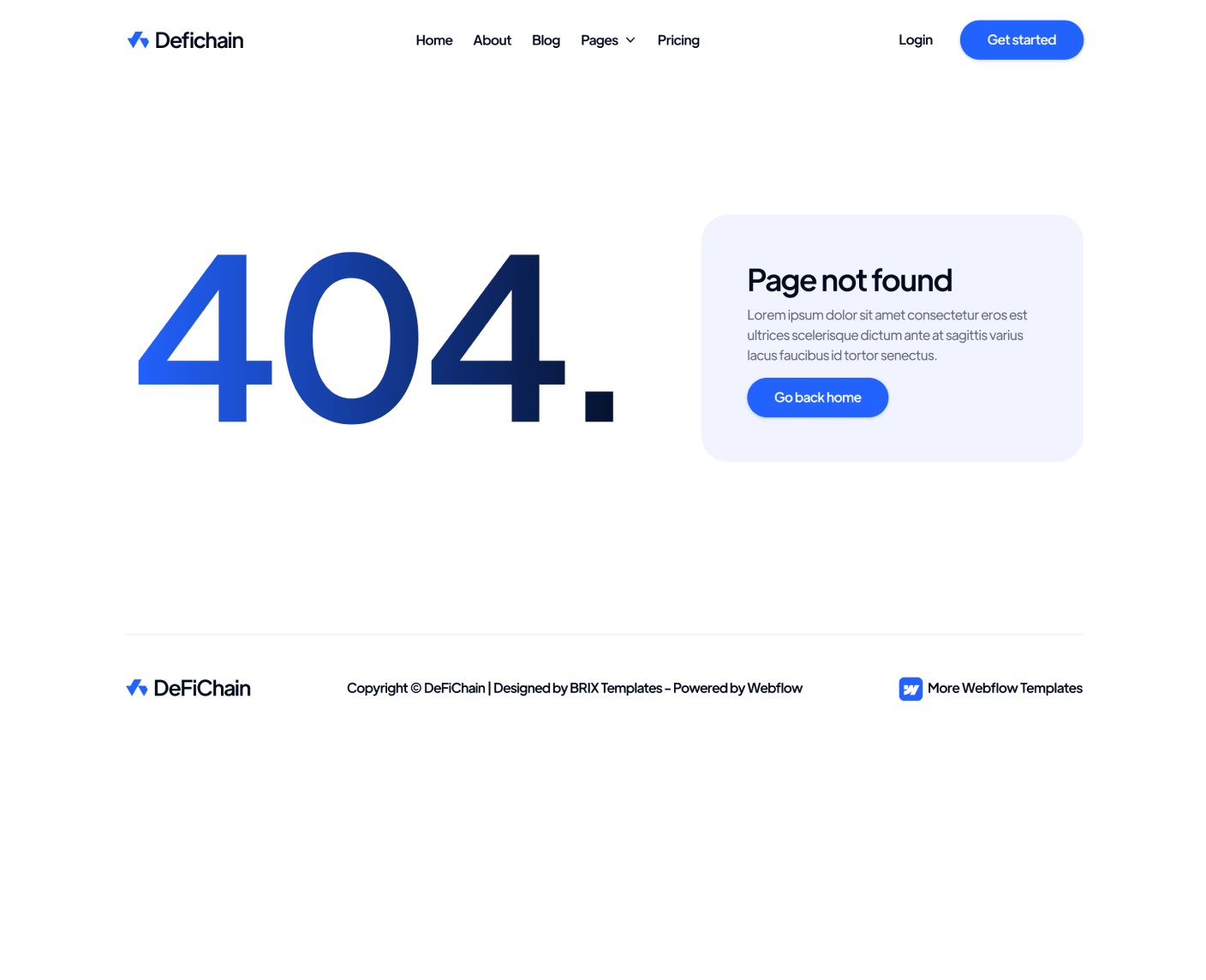DeFiChain - 404 Page - Crypto Webflow Template