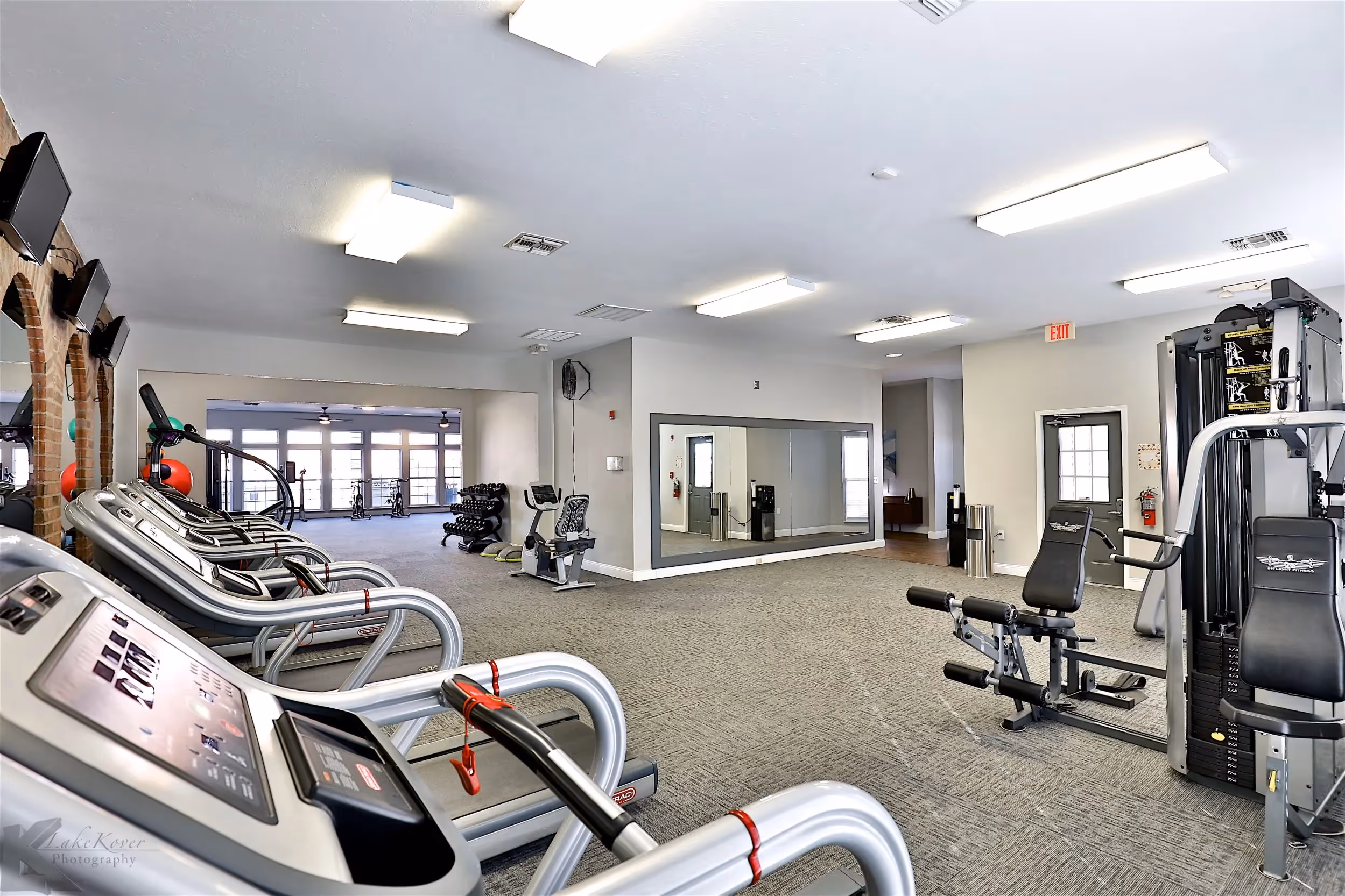 Fitness center mirror