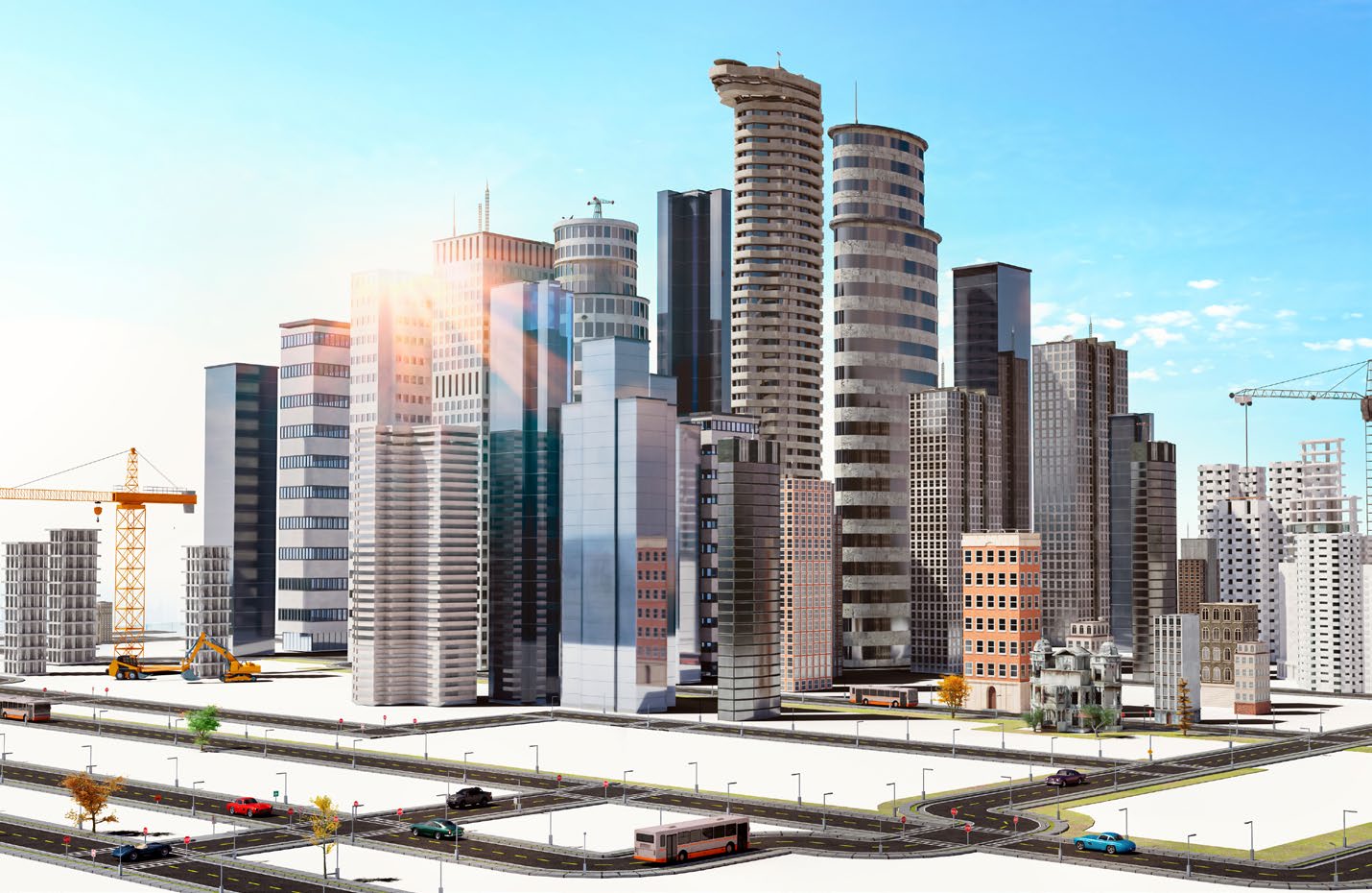 CGI Generated image of a city skyline