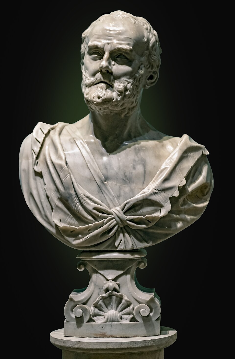 Buste d’Héraclite sculpté par Giuseppe Torretti en 1705, conservé à la Ca’ Rezzonico à Venise