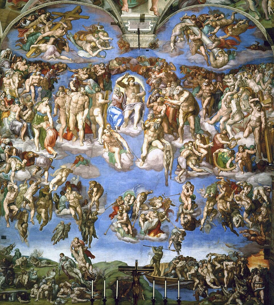 Fresque du Jugement dernier de Michel-Ange dans la chapelle Sixtine