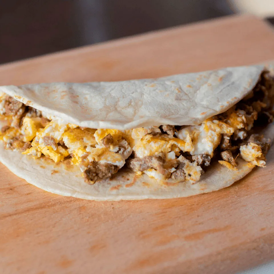 Steak quesadilla taco